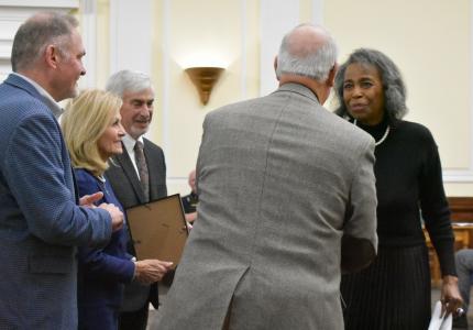 Joyce Perdue-Smith is recognized by the County Commission