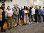 Dr. Tiffany Pauling-Brown with family, friends and the County Commission Dr. Tiffany Pauling-Brown with family, friends and the County Commission