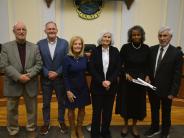 Joyce Perdue-Smith with nominator Ann Pullen and the County Commission Joyce Perdue-Smith with nominator Ann Pullen and the County Commission