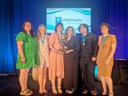 Pictured L-R Abbie Salmon, Abby Moon, Tabitha Smith, Phyllis Allee, Joe Rutledge and Finley Smith