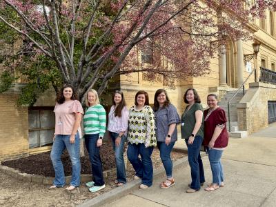 Finance staff (L-R):Amanda Tierce, Susie Gass, Gwen Stewart, Elizabeth DiPrima, Jessy Roaderick, Brandi Baggett, Misty Schrock  