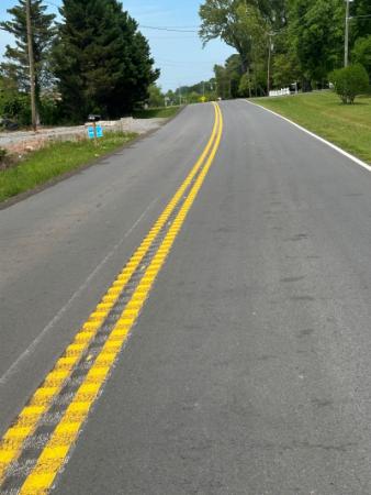 Calhoun Road Rumble Strips on Center Line