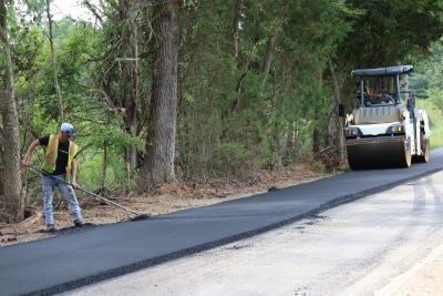 Rush Chapel Rd rubberized asphalt paving by NWGA Paving Rush Chapel Rd rubberized asphalt paving by NWGA Paving
