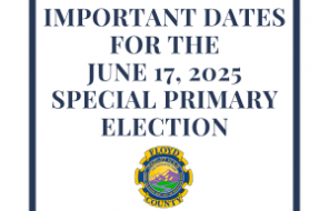Important Dates for the June 17, 2025 Special Primary Election