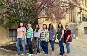 Finance staff (L-R):Amanda Tierce, Susie Gass, Gwen Stewart, Elizabeth DiPrima, Jessy Roaderick, Brandi Baggett, Misty Schrock  